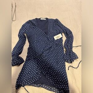 Just Fab wrap polka dot dress
